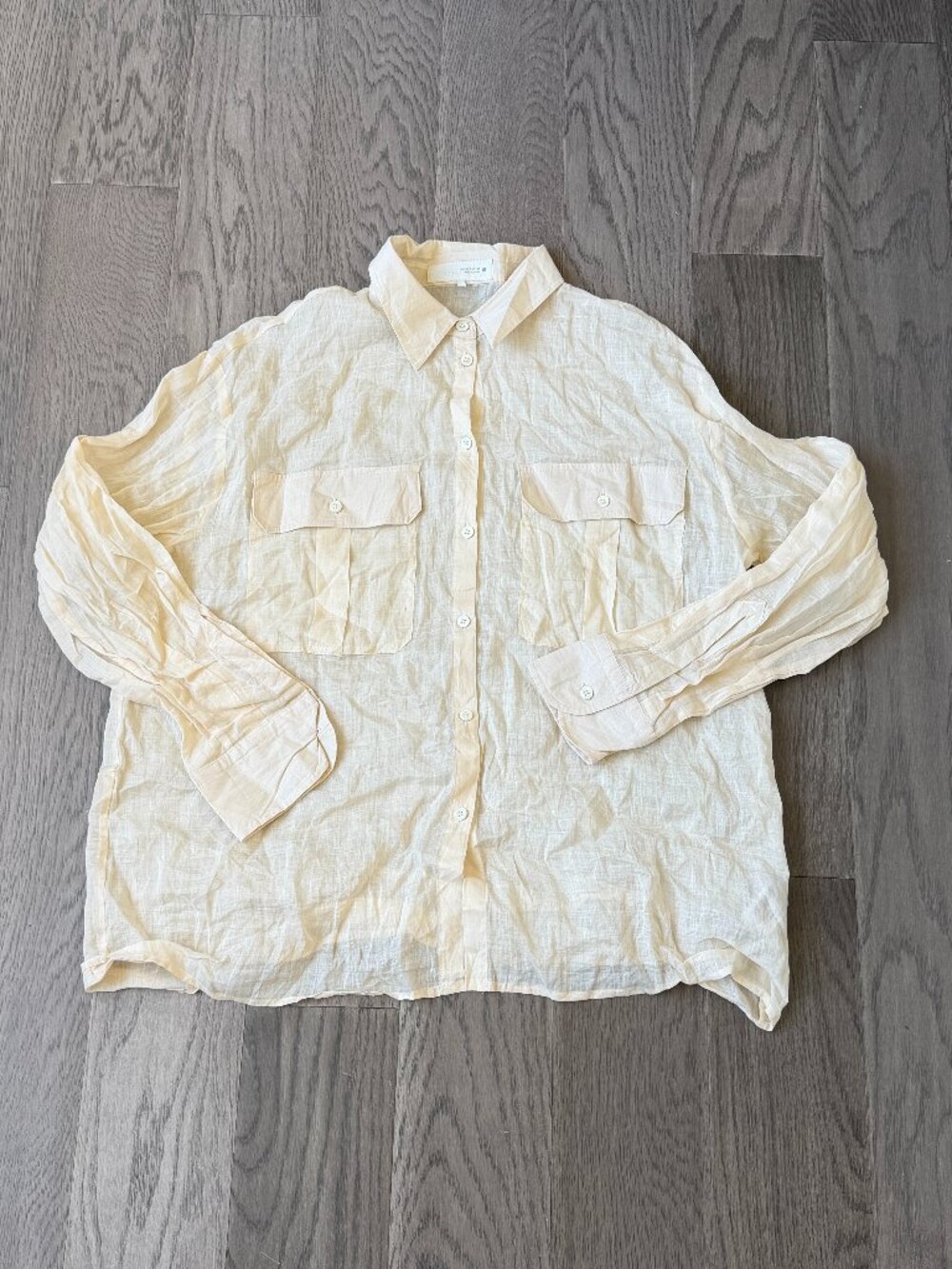 Zara ZW Collection Women Ecru 100% Ramie Shirt Size S NWOT - Picture 7 of 8